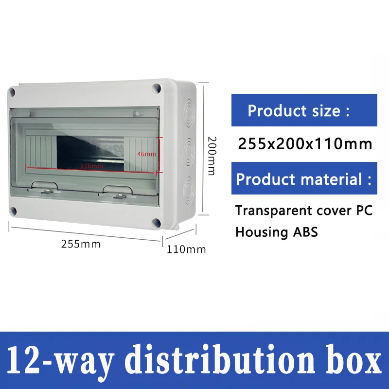 HT-serie IP65 Mcb Breaker Box Distributiebeschermingsbox Levering Elektronische Din Rail-behuizing voor stroomonderbreker aan de muur