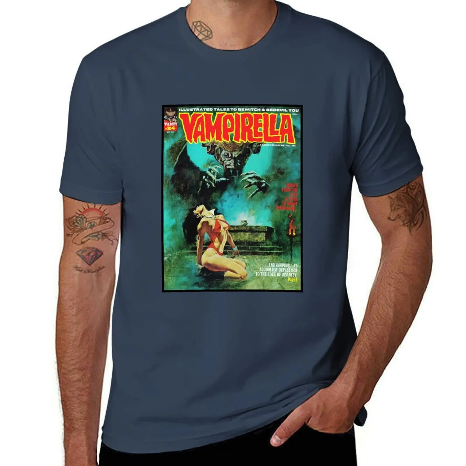 GREAT MAGAZINE COVER! ANOTHER YEP, VINTAGE VAMPIRELLA T-Shirt Plus Size All Match Tee Shirt