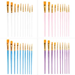 Juego de pinceles de nailon para artista profesional, pinceles de pintura de acuarela, nuevos colores, 10 piezas/sest
