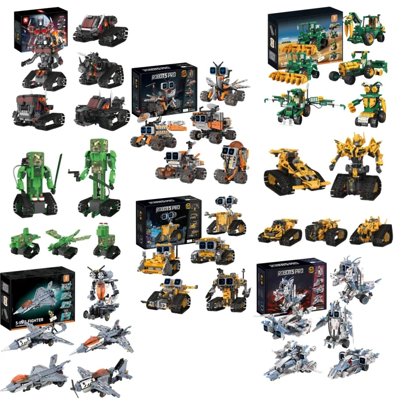 

Обучающий STEM-набор: Робот-конструктор 5-в-1 с дистанционным управлением, развивающая игрушка для самостоятельной сборки, подарок для мальчиков, детей и взрослых