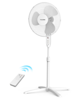 Midea Pelonis Fan Pedestal Fan, 16 Inch Fan Quiet with Remote Control, Height Adjustable, 3 Speed Levels and 7 Hour Timer