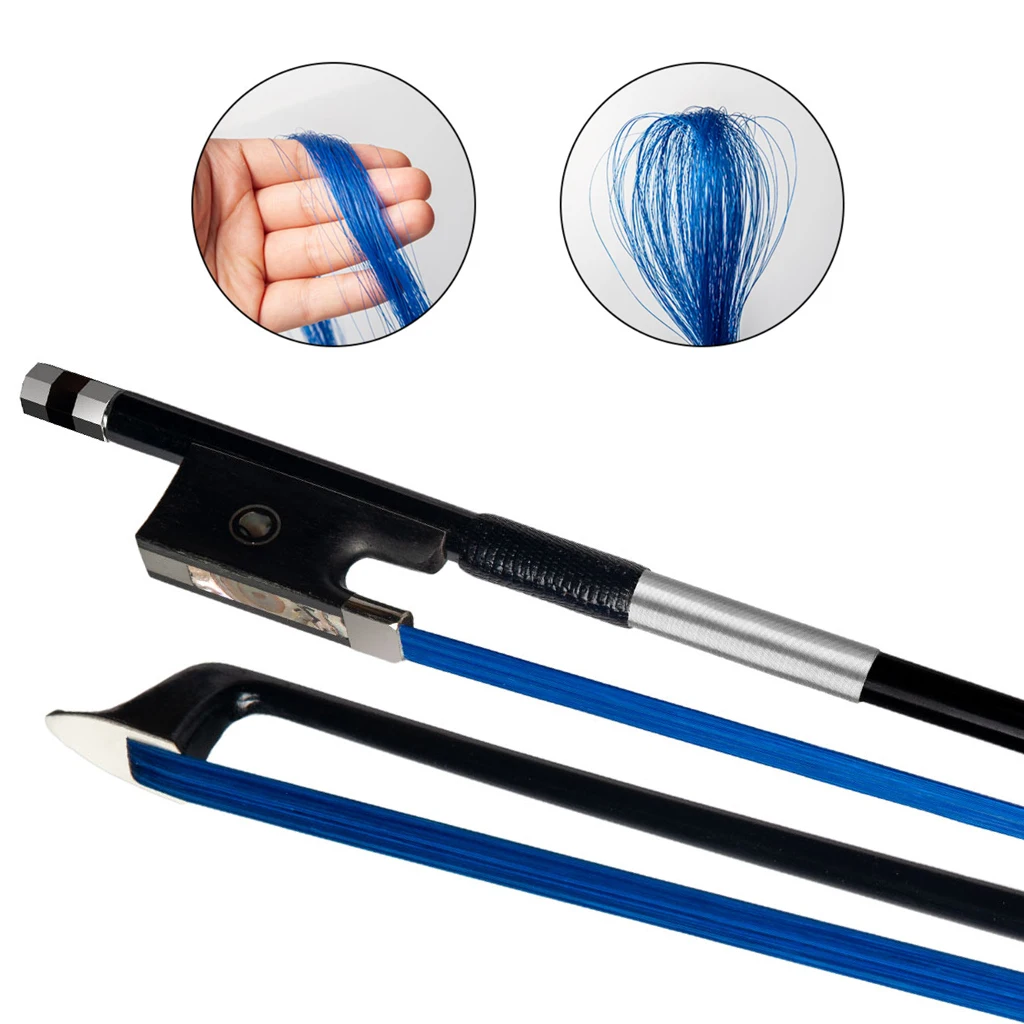 

4/4 3/4 1/2 1/4 1/8 Size Violin Carbon Fiber Violins Bow Fiddle Bows Blue Real Mongolia Horsehair Ebony Frog Violino Accessories