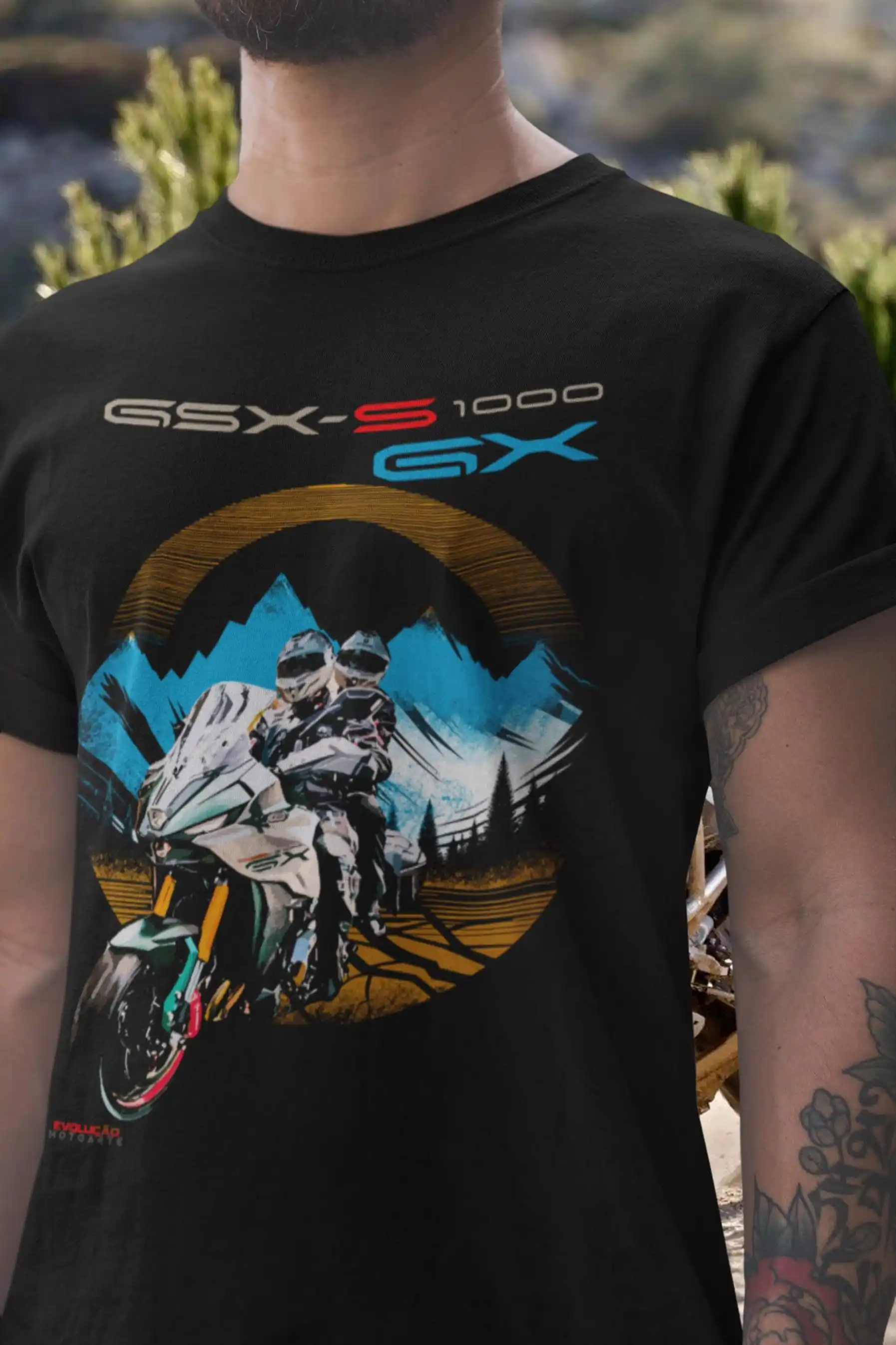 

42@EY S.uzuki GSX-S1000GX T Shirt Crossover Motorcycle Tee Electronic Suspension Rider Top For S.uzuki Fans K5 Soul Tech Explore