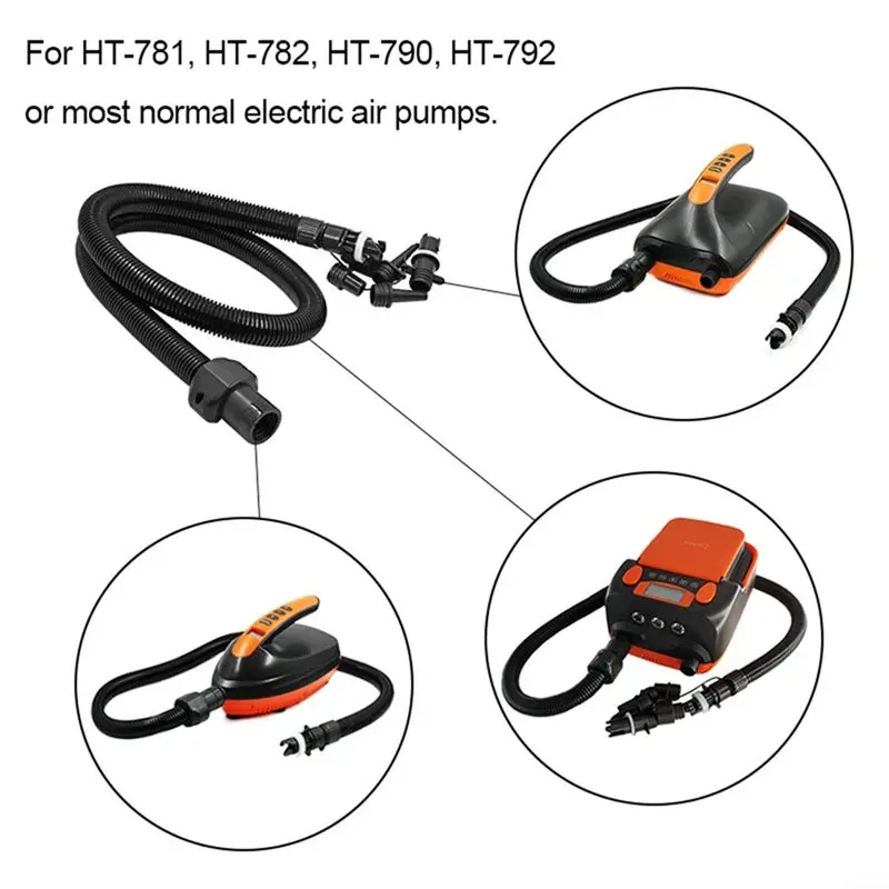 Superior-Inflatable Item Replacement Hose And Nozzle Kit, 6 Adapter Set, Air Pump Tube For Kayak Boat Raft Pool