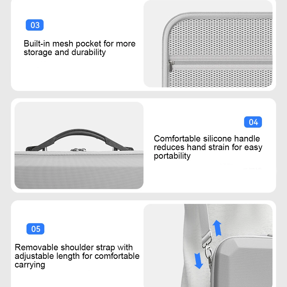 

For DJI Avata 360 Portable Carrying Case Shockproof PU Storage Bag Travel Handbag for RC 2 Controller Charging Hub Propellers