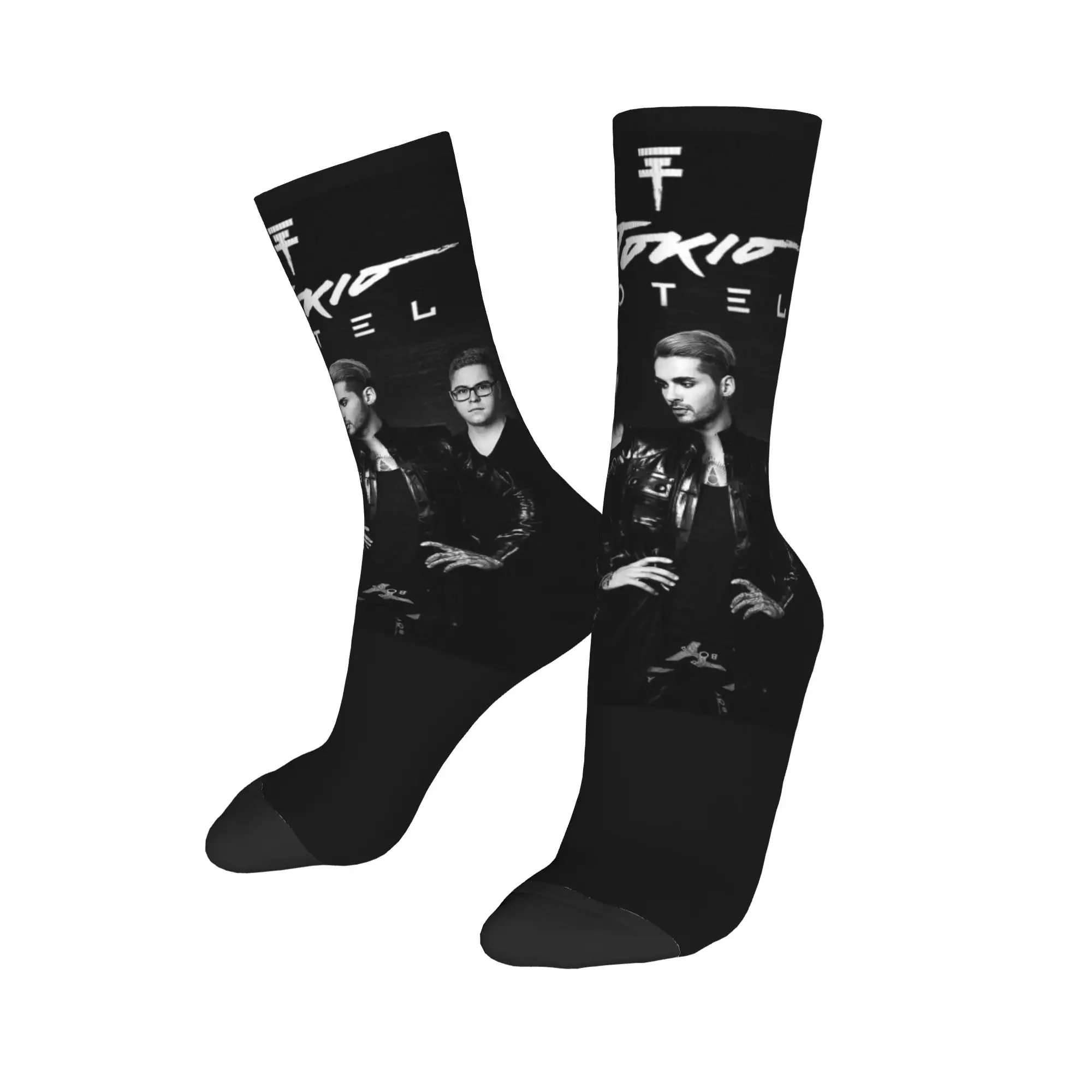 

Custom T-Tokios H-Hotels Mens Crew Socks Unisex Fashion Pop Rock Band Spring Summer Autumn Winter Dress Socks