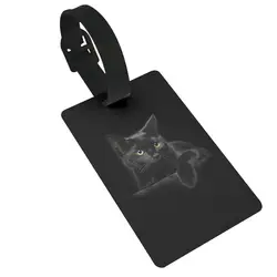 Black Cat Luggage Tags Suitcase Accessories Travel Animal Fashion Baggage Boarding Tag Portable Label Holder ID Name Address