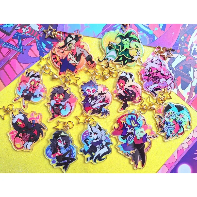 Llaveros de Acrílico Epoxi de Helluva Boss: Blitz, Stolas, Moxxie, Millie, Asmodeus, Fizz, Fizzarolli, Blitzo, Stolitz, Loona, Via