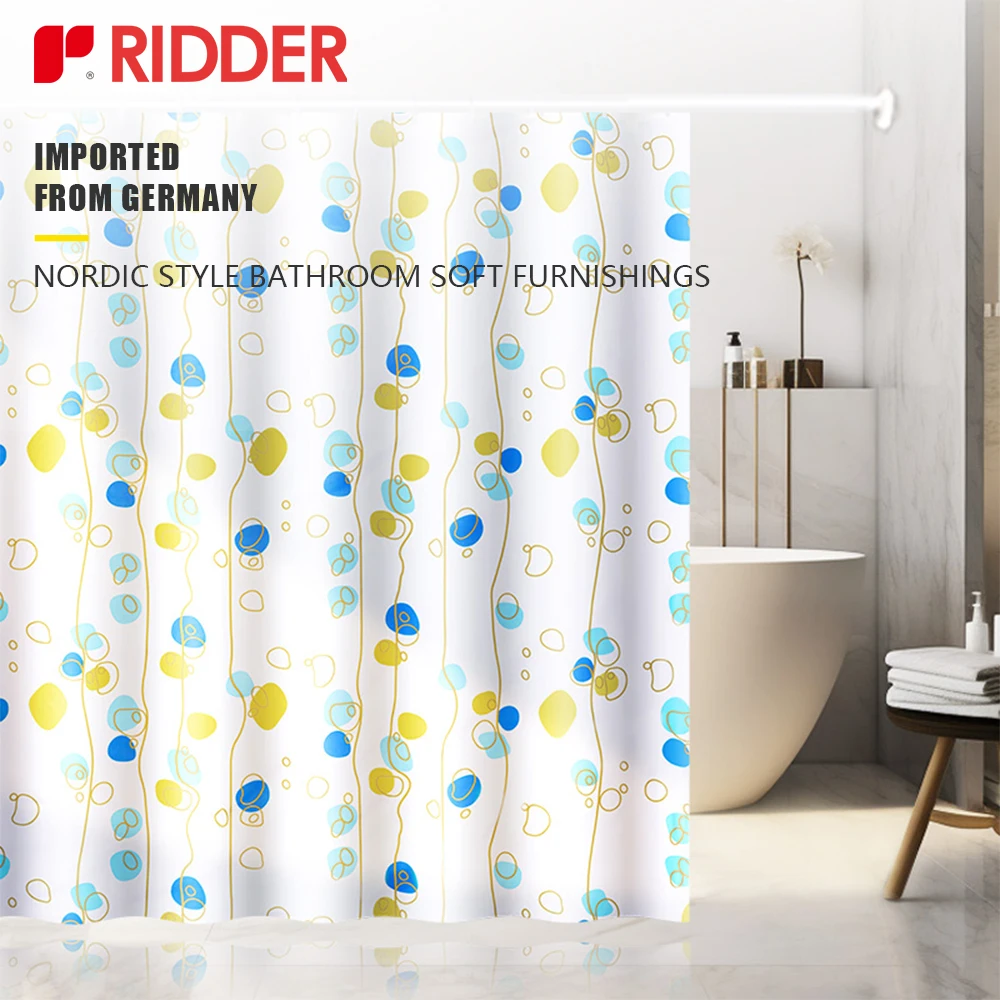 

RIDDER Bathroom Shower Curtains polyester Waterproof Thickening Bath Curtain With Hooks Rustproof Metal Grommets Shower Curtain