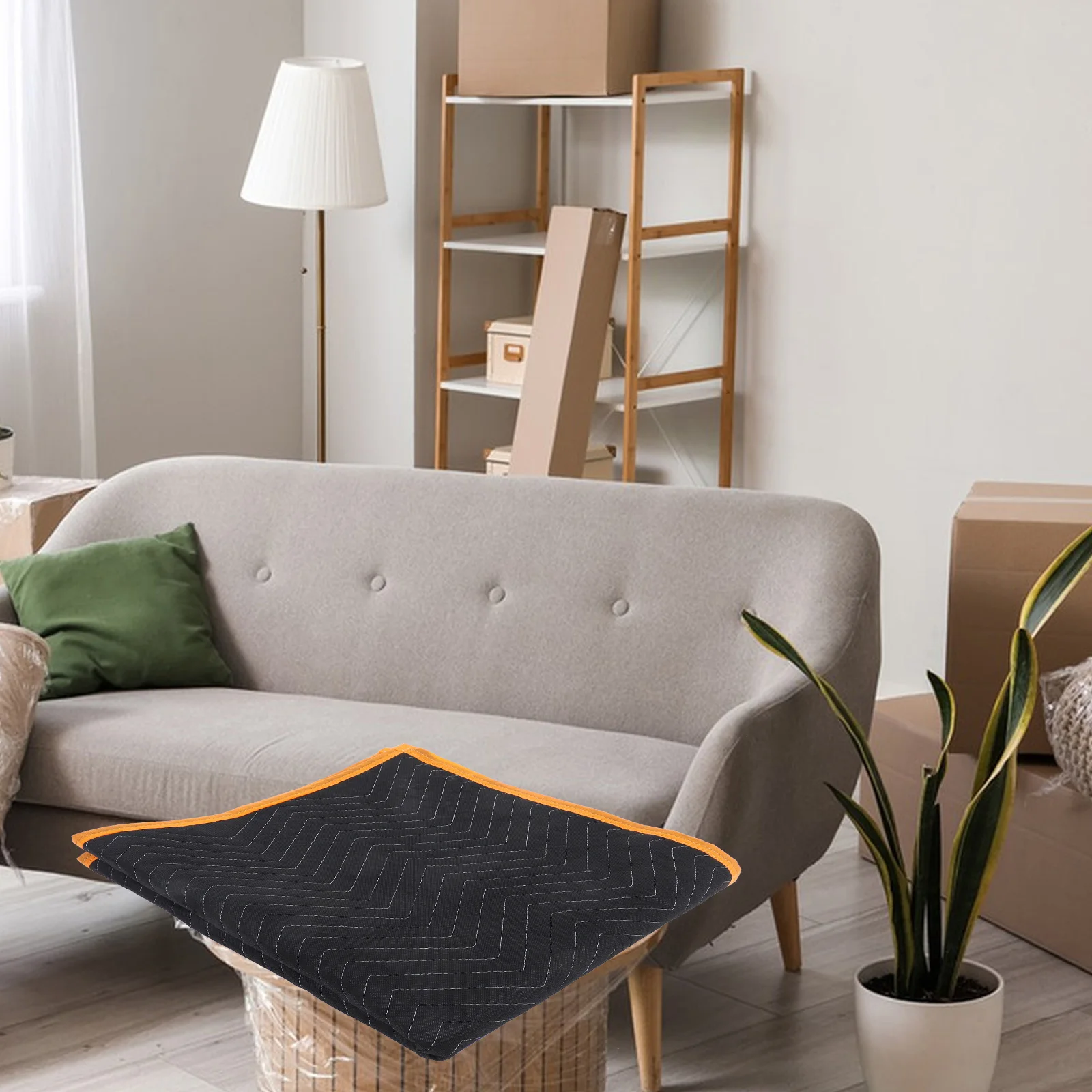 Mantas para mover de alta resistencia, muebles acolchados negros, embalaje de protección, camión, coche, esteras grandes acolchadas para mover utilidad, sofá de suelo