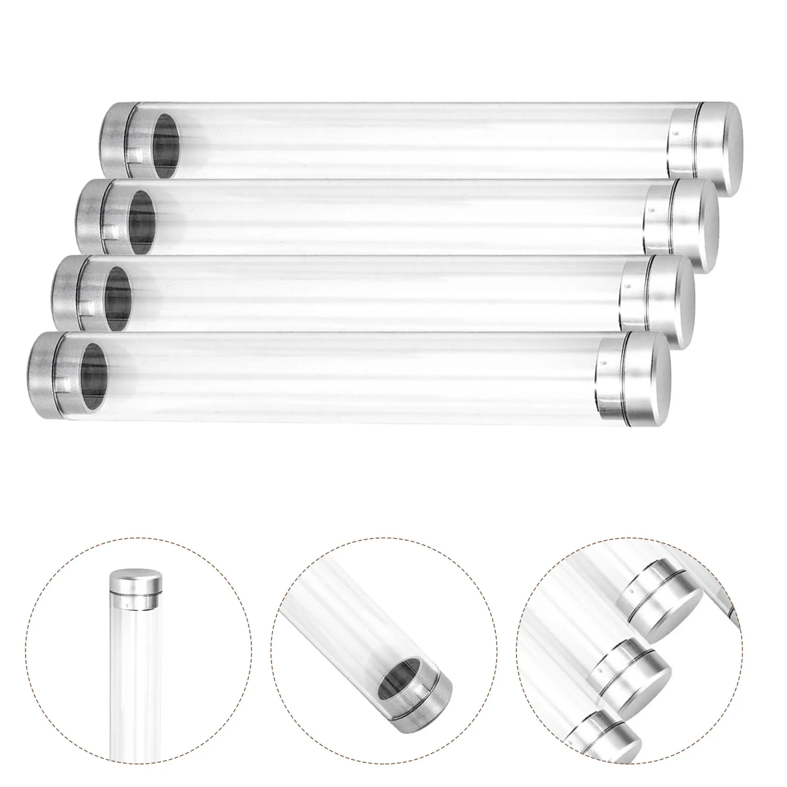 

6pcs Transparent Acrylic Storage Box Pen Case Holder For Pencil Ballpoint Pen Clear Display Case Gift Packaging