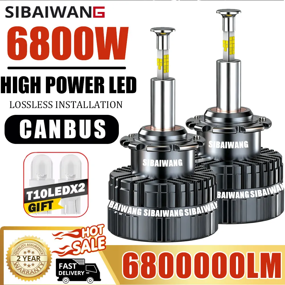 

SIBAIWANG High Power D2S D4S LED Headlight Bulbs Canbus for Car 6800W D2R D4R Automobile D1S D3S Led Headlamp Fog Lamp 12V 24V