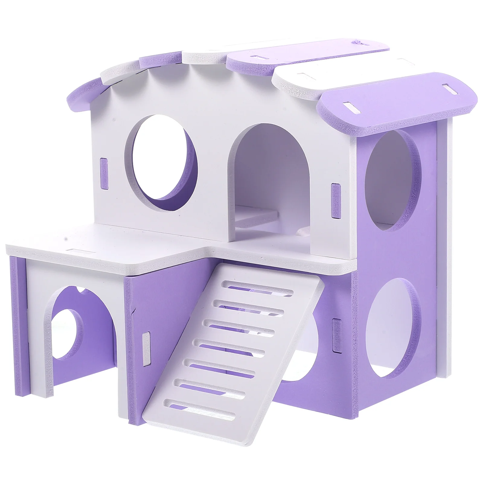 

Double Layer Wooden Hamster House Comfortable Guinea Pig Hideout Smooth Surface Hut Rabbit Accessories
