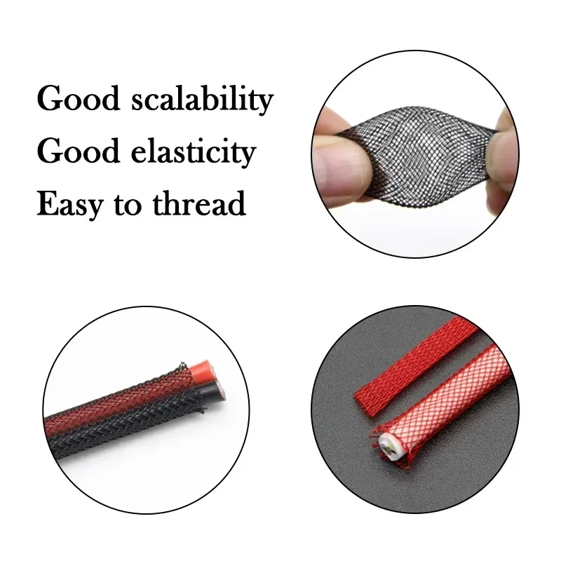 5-20m Single PET Expandable Nylon Braided Cable Sleeve 3mm 4mm 6mm 8mm 10mm USB Data Keyboard Cable Sheath Protector Wire Wrap