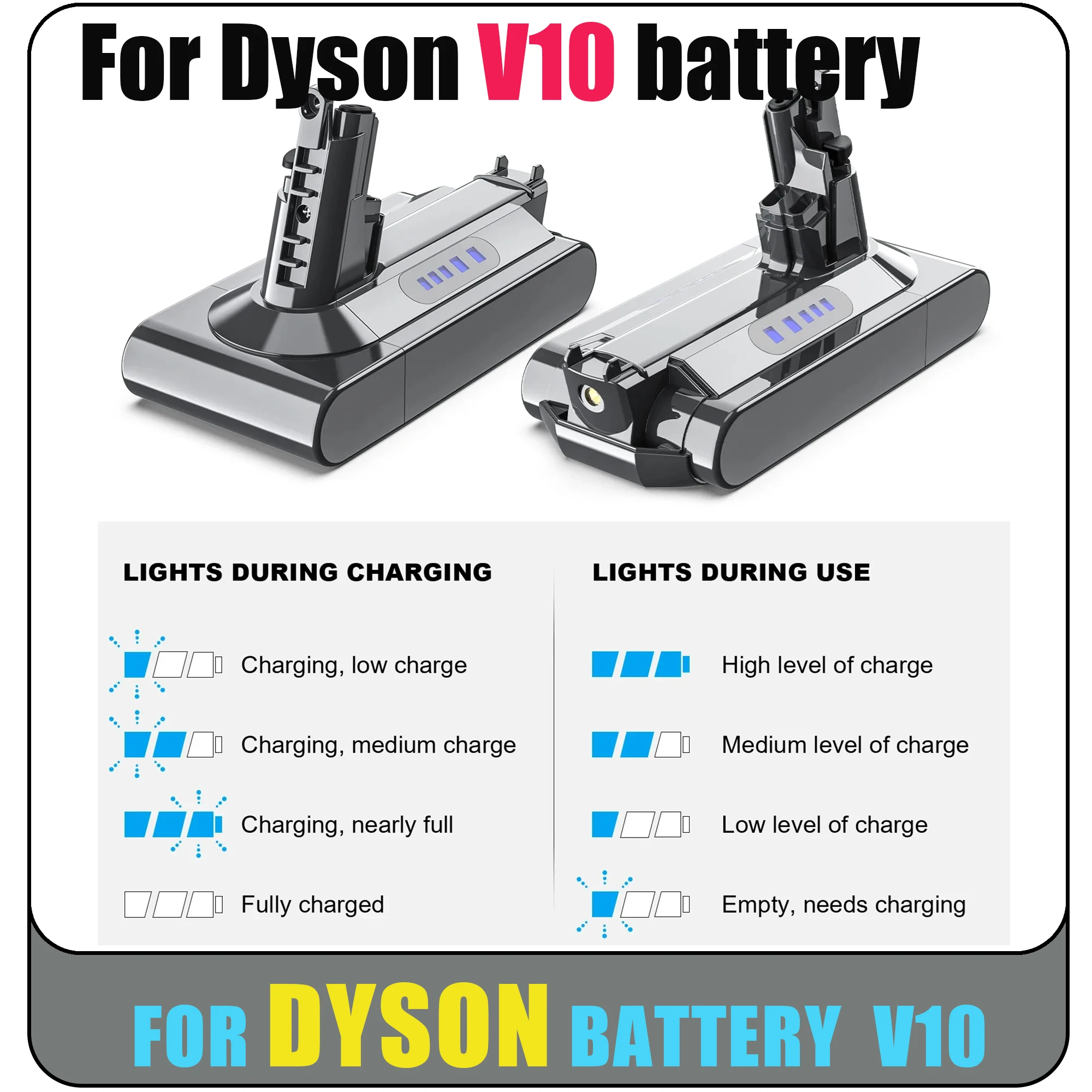 100% For Dyson V10 Battery V10 Animal Absolute Fluffy Cordless Vacuum Cleaner NEW 25.2V 16800mAh-28000mAh DYSON V10 Batteries