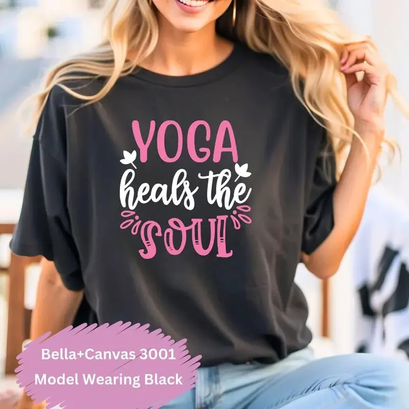 Yoga heilt die Seele T-Shirt Geschenk für Mama Motivierendes Inspirierendes Meditations-Shirt