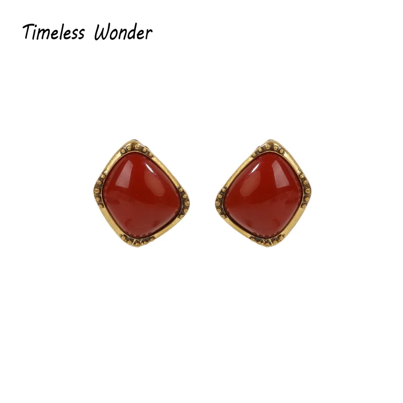 

Timeless Wonder retro Geo Button Earrings for Women Designer Jewelry Punk Sweet Gift Rare Top Classy 3346