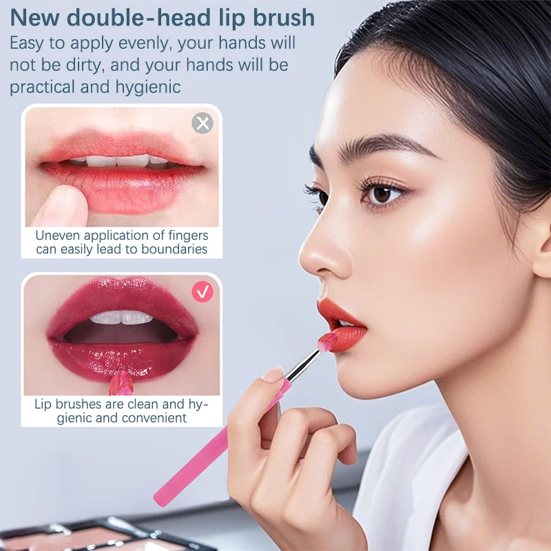 Organizer Tool Cosmetische spatelborstel 2-kops Multifunctionele siliconen lippenborstel Schoonheid Lippenstift Lipgloss Applicator Make-up