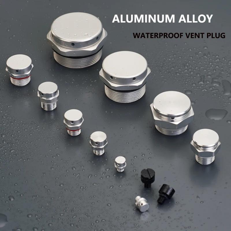 Aluminum Waterproof Air Vent Valves M5 M6 M8 M10 M12 M16 M20 Screw In Protective Vent Plug Automatic Metal Breathers Vent Valves
