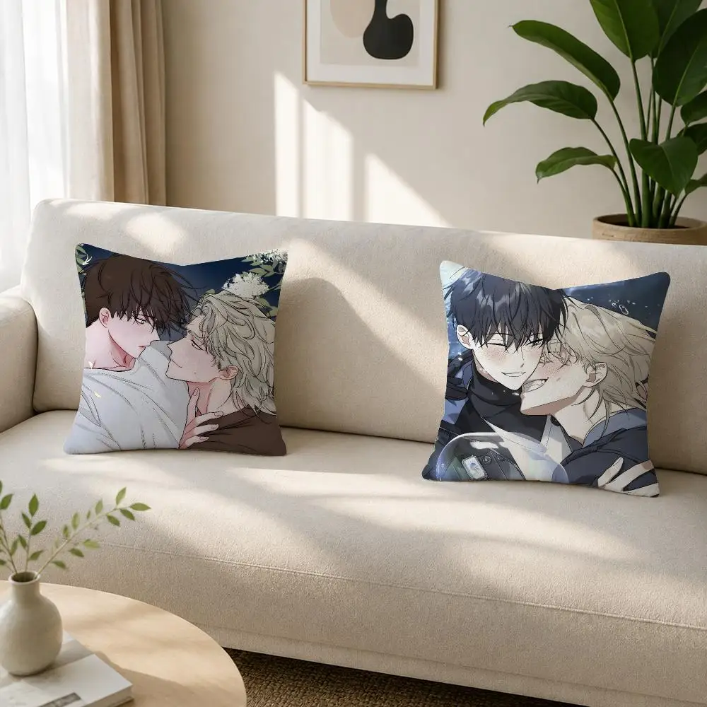 Manhwa Low Tide in Twilight Cushion Cover Soft Plush Cushion Covers Fluffy Throw Pillow Cases for Sofa Bedroom Home Decor