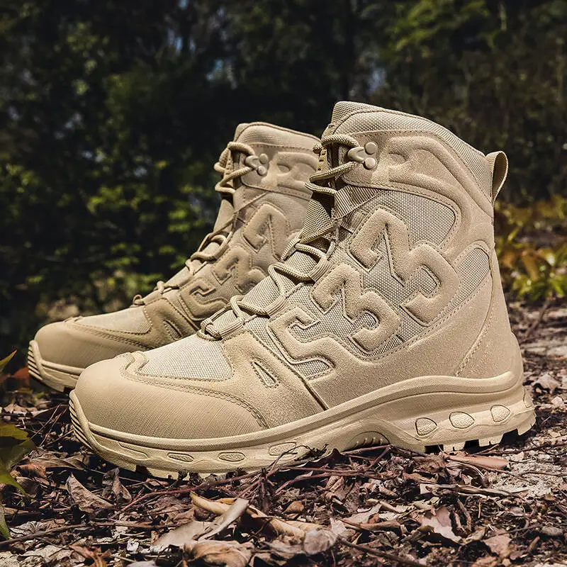 

Brand Outdoor Boots Men Ankle Boots Thick Sneakers Waterproof Non-slip Hiking Boot Wear-resistant Jungle Trekking Big Size 39-47
