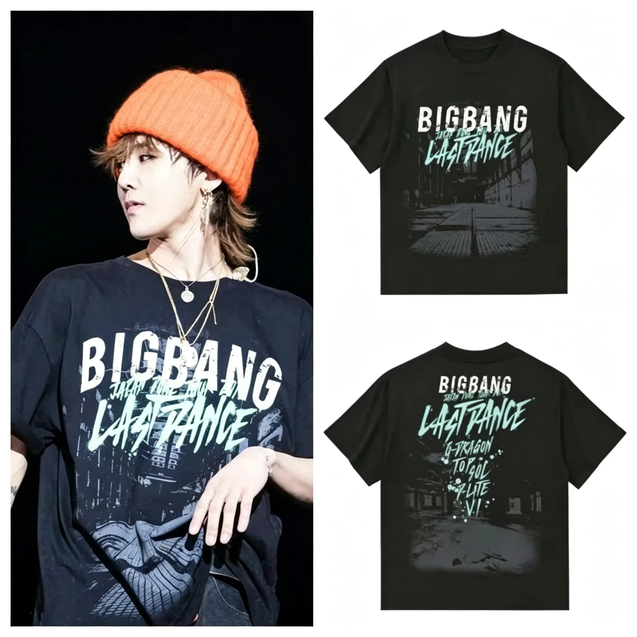 Bigbang 20th Anniversary Concert Kpop T Shirt Unisex Front Back Print Short Sleeve Concert Fan Casual Streetwear Top