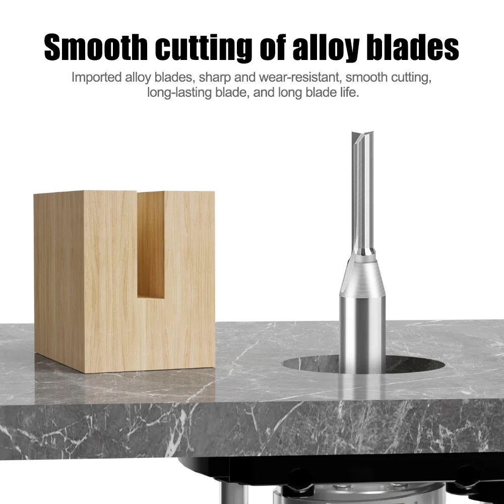 

1/4mm Handle TCT Straight Cutter Woodworking Milling Cutter Trimming Machine Slotting Cutter Right Angle Cutter