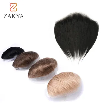 額かつら目に見えない人毛パッチ 0.06 ミリメートル結び目のない 15 センチメートル男性かつら超薄皮 PU 男性の毛細血管プロテーゼ