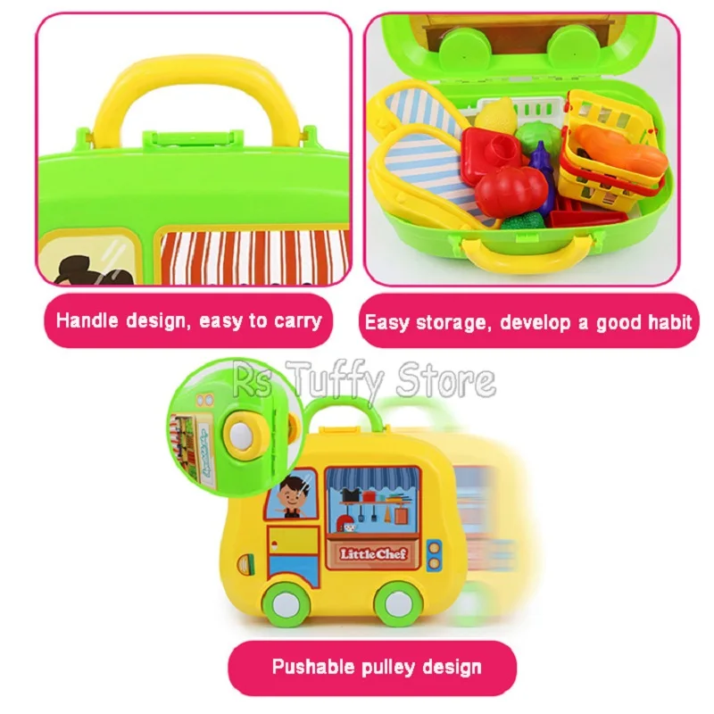 Meninas Vestir Maquiagem Toy Set Crianças Simulação Utensílios De Mesa De Cozinha Caixa Médico Supermercado Polia Suitcase Toddler Boys Brinquedos