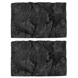 2 Pcs Reptile Box Backdrop Terrarium Background Cling Custom Animal Fish Tank 3d Aquarium Pu Boards Decor