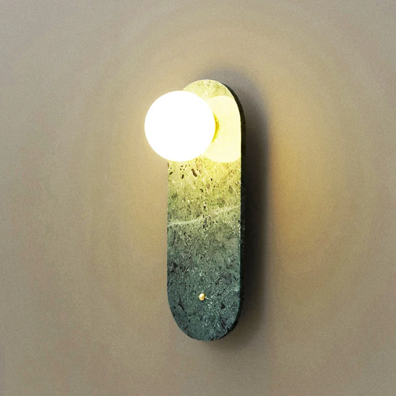 Marble Wall Light Interior Home Decor Bathroom Bedside Lamp Luxury Foyer Green White Stone Hotel Corridor Sconce Illumination