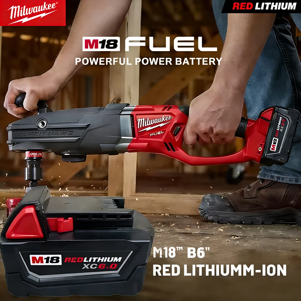 

Milwaukee M18 6.0Ah Lithium Battery Original Tool Charger Compatible with M18B6 Models 48-11-1860 48-11-1850 48-11-1840