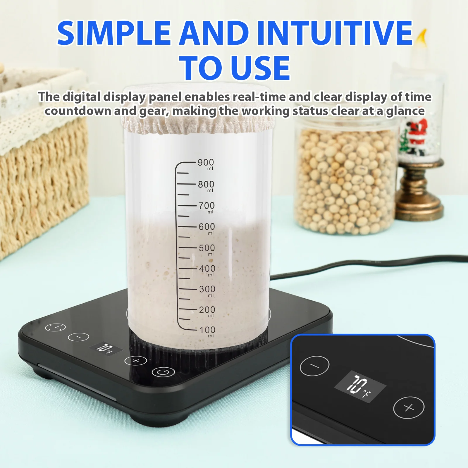 Sourdough Starter Warmer Dough Fermentation Thermostat Sourdough Warmer Mat Temperature Control Starter Warmer Kitchen Baking