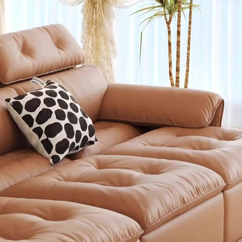 Ontwerp Goedkope elektrische fauteuilbanken Bruin China Europese kwaliteit woonkamerbanken Luxe moderne Divano Soggiorno-meubels