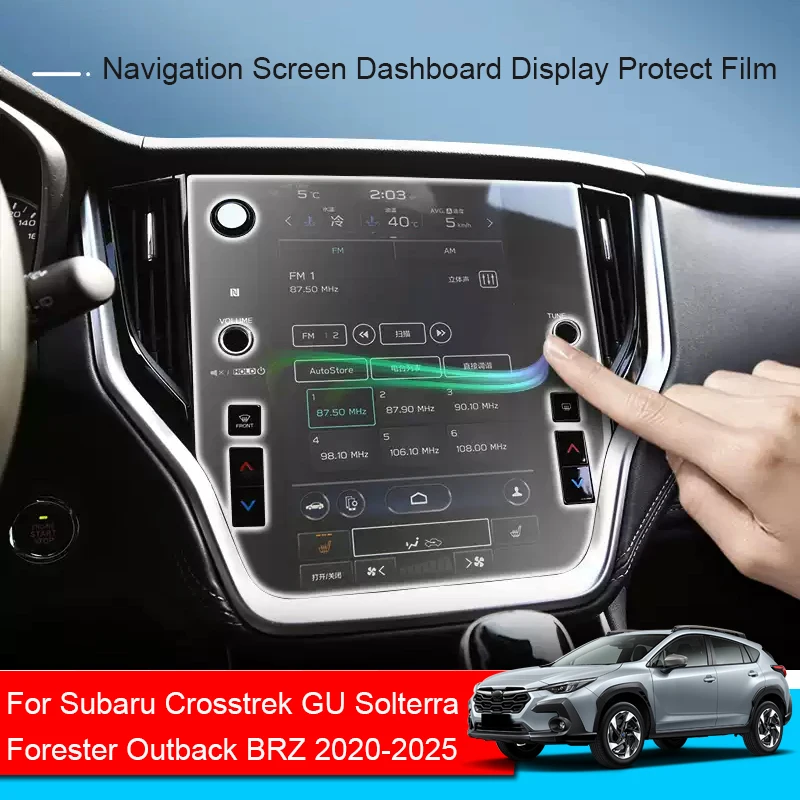 Car GPS Navigation Screen Protect Tempered Film For Subaru Crosstrek GU Solterra Forester Outback BRZ Dashboard Display Sticker