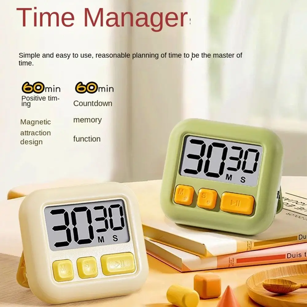 

LCD Digital Kitchen Timer with Magnetic with Stand Countup Timer Self-discipline Time Management Alarm Clock Counter Cooking