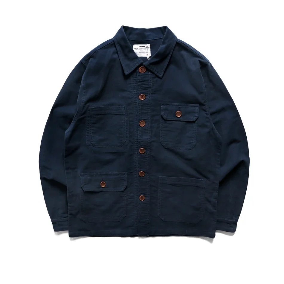 New Men's Cargo Jacket Chore Utility 4 Pockets Military Tatical Workwear Vintage Casual Menswear Spring Autumn Outdoor Clothes