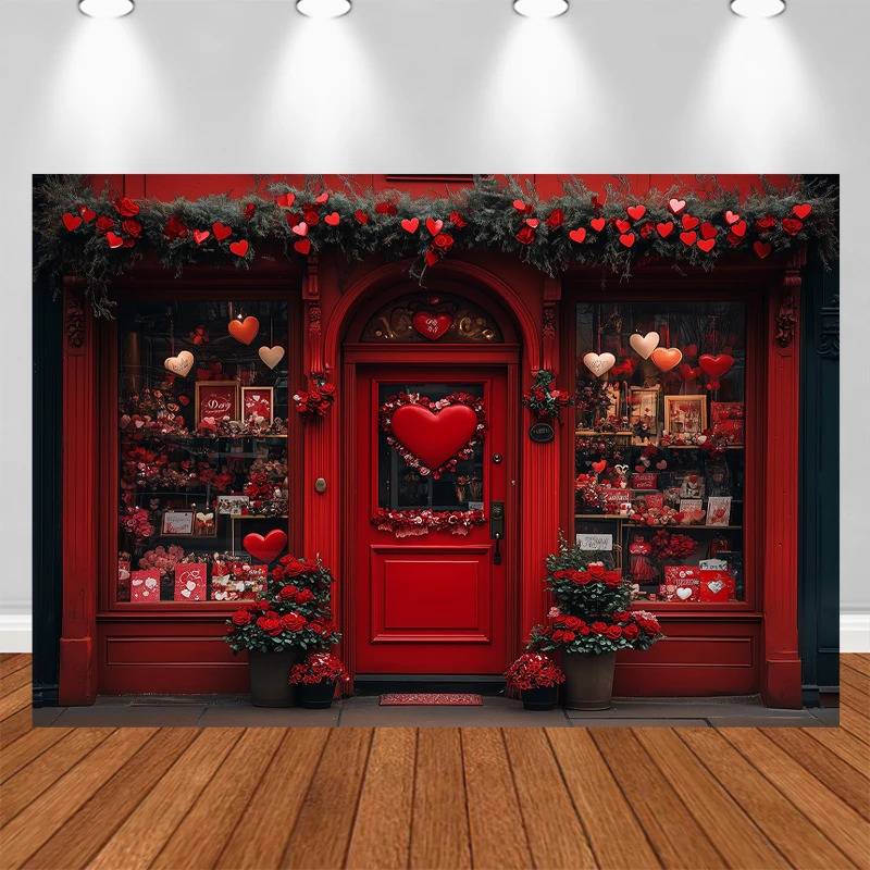 LS Love Valentine's Day Backdrops Kids Adult Photography Romance Rose Stores Photocall Decors Street Backgrounds