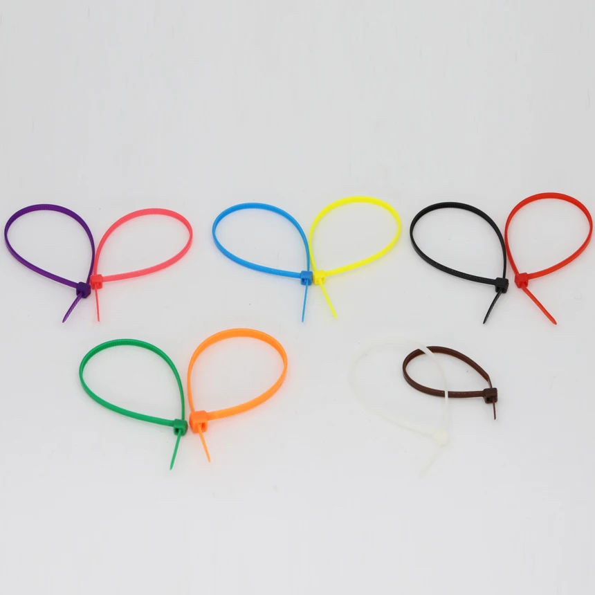 Image 4: 4 5*150/200/250/300/350/400/500mm 2.7/3.6/4.8mm largeur couleur auto-verrouillage Nylon plastique sangle enveloppement Ziptie Bundle attaches serre-câbles