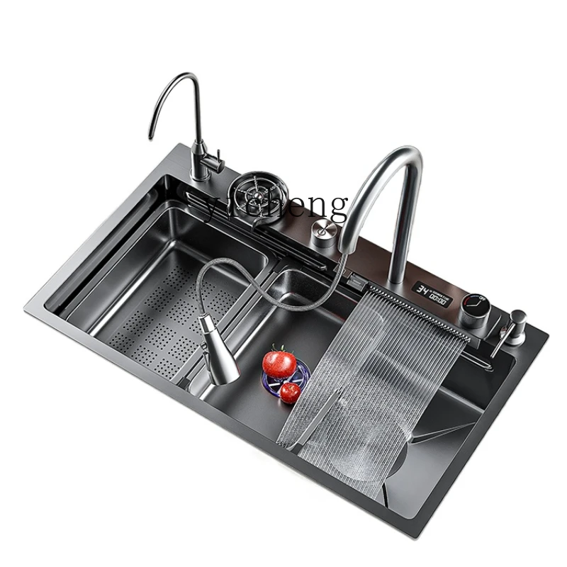 ZC Sink Vegetable Basin Household Sus304 Stainless Steel Top Lower Pool Large Single Sink Scullery