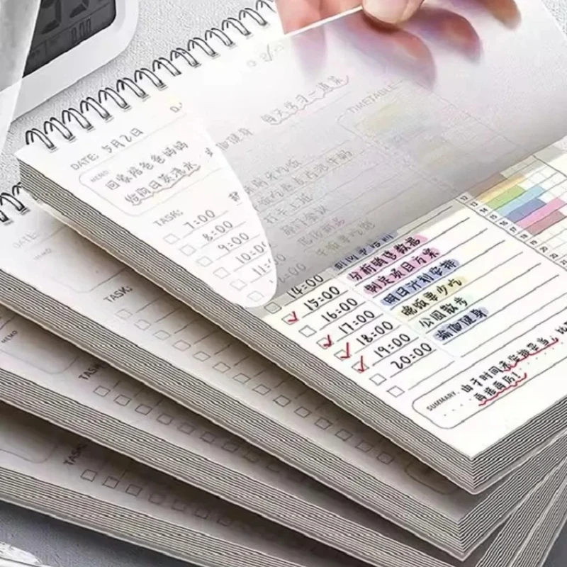 160 صفحة للقيام بقائمة القرطاسية قائمة الخطة اليومية مخطط جدول الأعمال دوامة A5 جداول المفكرة سميكة دفتر الكتابة #6