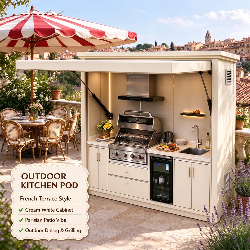 Modular Outdoor Kitchen BBQ Island Grill Station Stainless Steel Cabinet Sink Fridge Patio Patio Setup