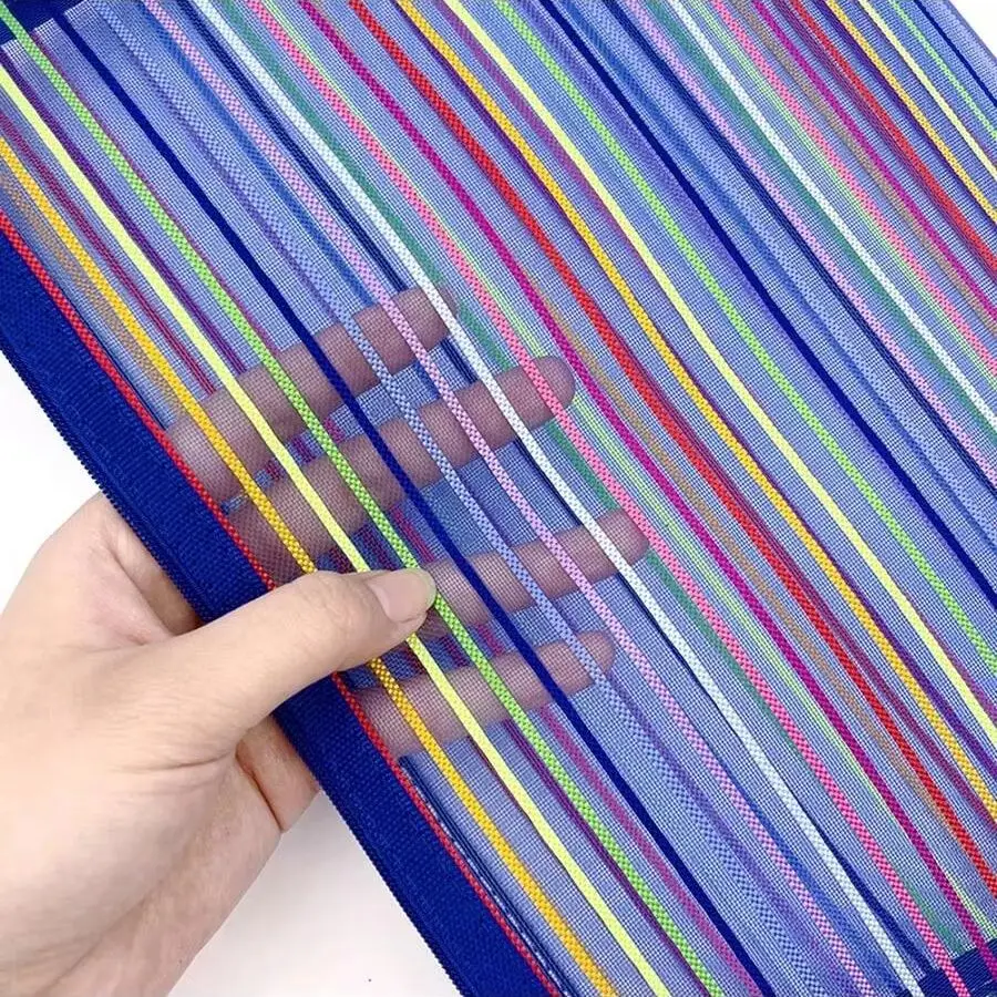 A4 File Bag with Zipper for Student, Colored Mesh, Transparent Storage Bag, Stationery, Test Paper, Ticket Organizer