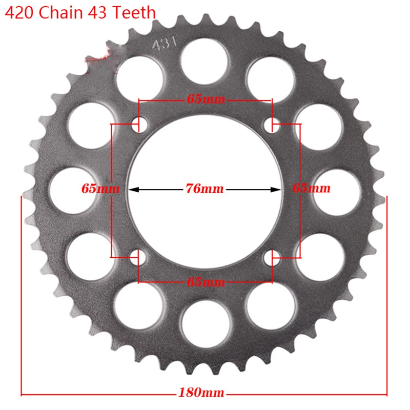 420 Chains 25T/37T/39T/41T/43T/48T  Rear Sprocket Cog for Dirt Pit Bike 125/140/150/160cc CRF70 90 110 TTR100  KLX65