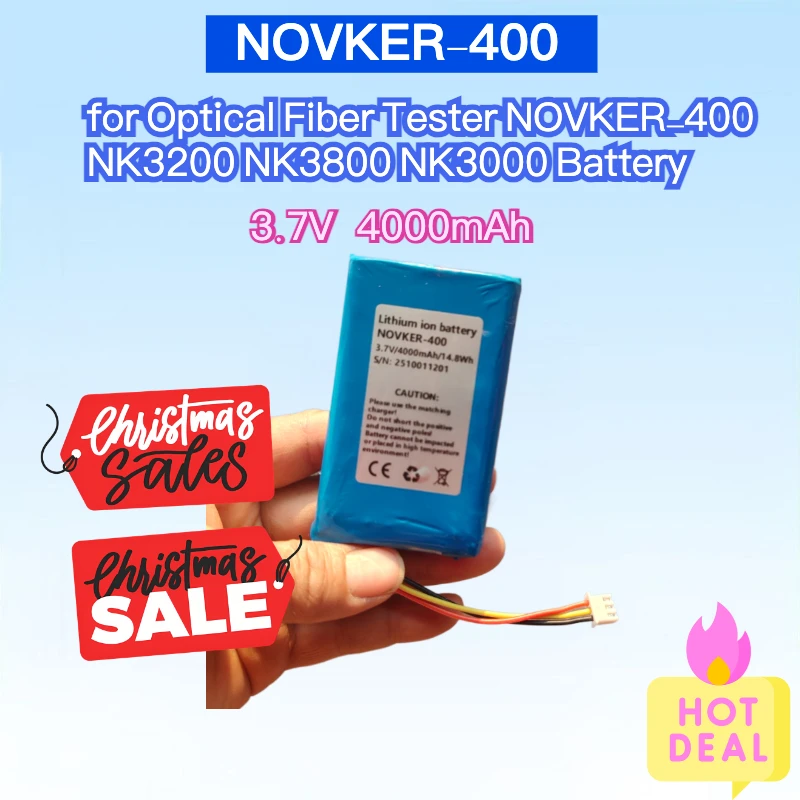 

New 4000mAh 3.7V for Optical Fiber Tester NOVKER-400 NK3200 NK3800 NK3000 Battery Optical Time-Domain Reflectometer Battery