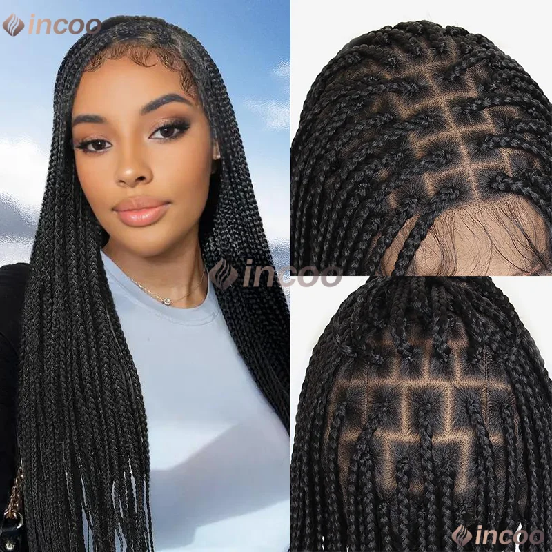 

36 "синтетический парик HD кружевные парики для чернокожих женщин Cornrow Box плетение париков с детскими волосами парик в продаже