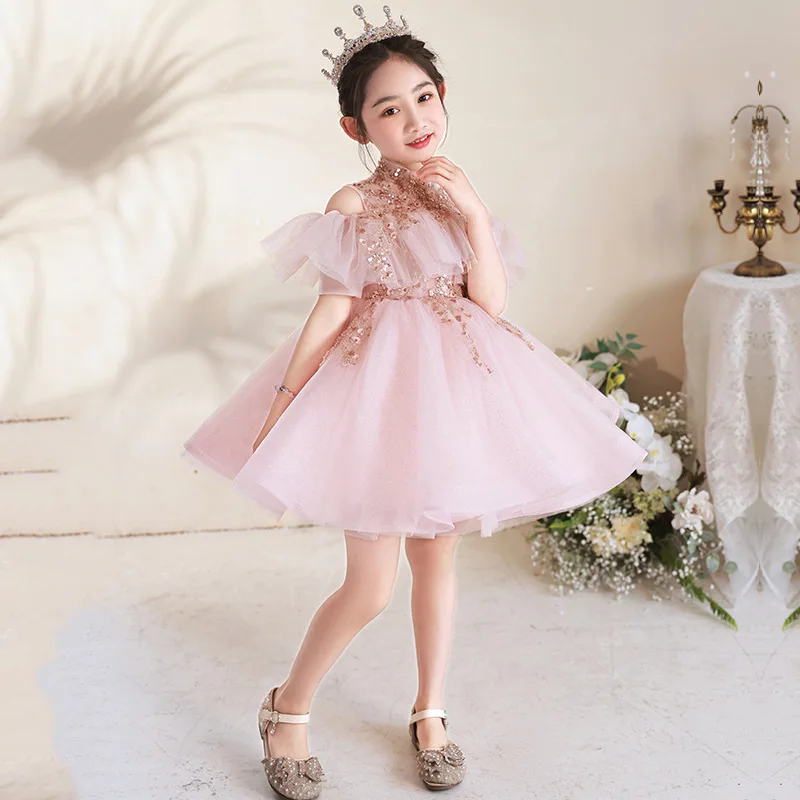 

Высококачественное вечернее платье для девочек на день рождения, свадебное платье принцессы для маленьких девочек, детское выступление на фортепиано