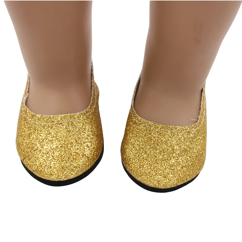 7 cm nieuwe mode baby pailletten pop schoenen handleiding canvas schoenen voor 43 cm poppen baby pasgeboren en 18 inch Amerikaanse poppen meisje cadeau
