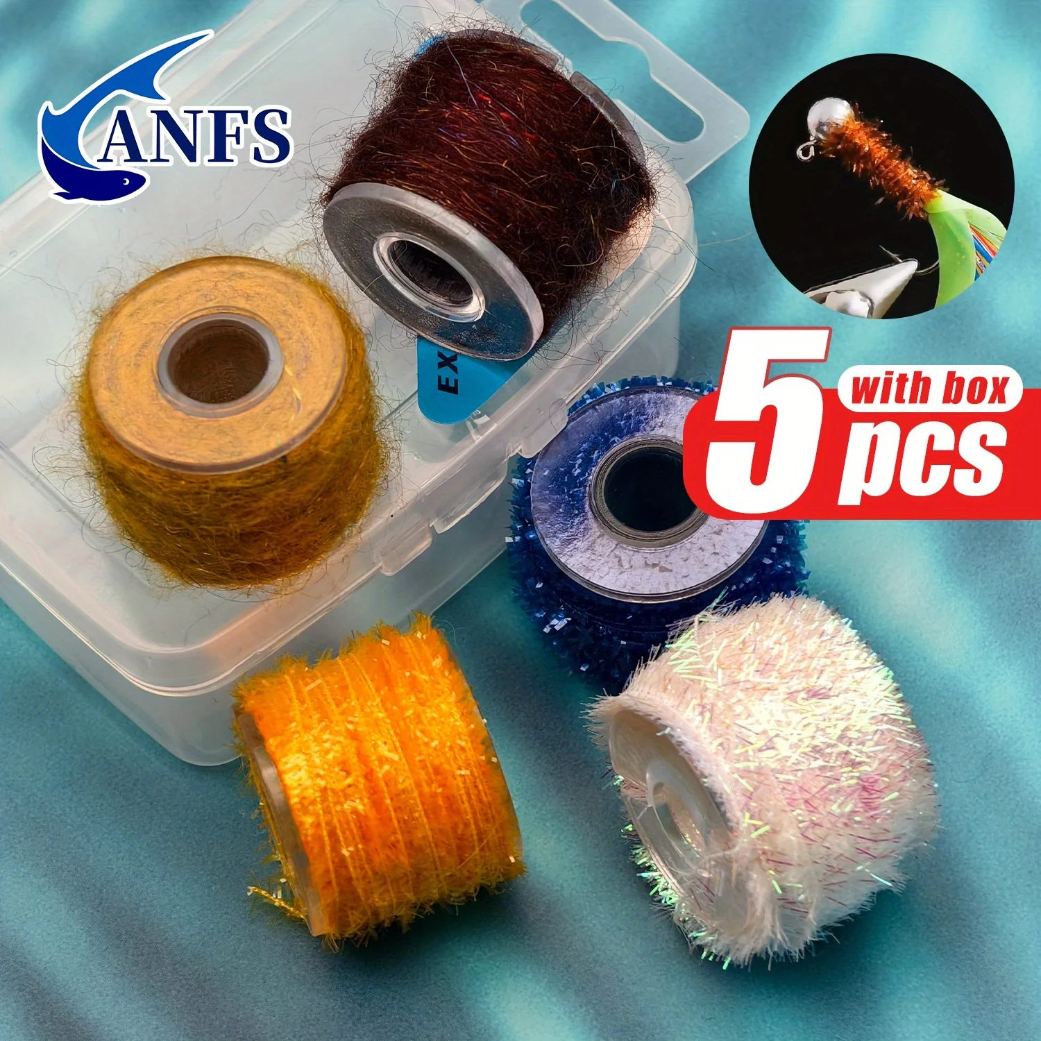 

ANFS 5 катушек/лот, пивковая мохеровая пряжа, корпуса нимфы, леска для завязывания мушек, материал для завязывания мушек своими руками, подарок для рыбалки
