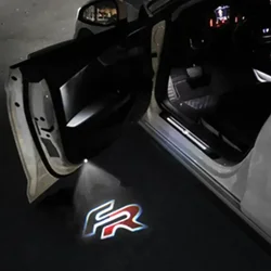 Lámpara Led con emblema para puerta de coche, proyector de Luces para Seat Leon 1, 2, 3, Ateca, Ibiza, 6J, Exeo, Cordoba, FR, MK3, Toledo, accesorios para coche